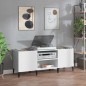 vidaXL Mueble para discos madera contrachapada blanco 121x38x48 cm vidaXL Mueble para discos madera contrachapada blanco 121x38x48 cm