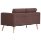 vidaXL Conjunto de sofás 2 piezas tela marrón vidaXL Conjunto de sofás 2 piezas tela marrón