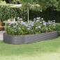 vidaXL Jardinera arriate acero recubrimiento polvo gris 296x140x36cm vidaXL Jardinera arriate acero recubrimiento polvo gris 296x140x36cm
