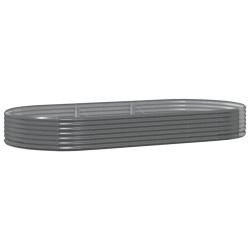 vidaXL Jardinera arriate acero recubrimiento polvo gris 296x140x36cm