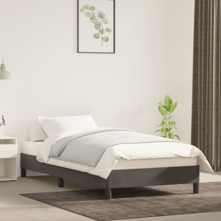 vidaXL Estructura de cama de terciopelo gris oscuro 80x200 cm