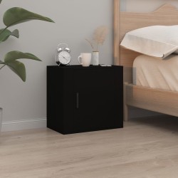 vidaXL Mesita de noche de pared negro 50x30x47 cm