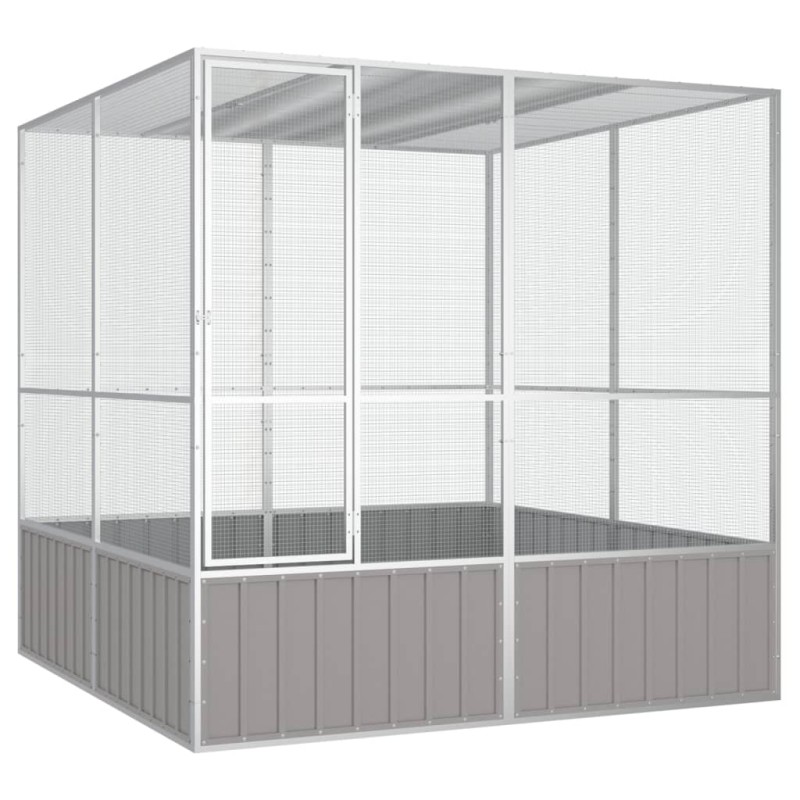 vidaXL Jaula pájaros acero galvanizado gris 213,5x217,5x211,5 cm vidaXL Jaula pájaros acero galvanizado gris 213,5x217,5x211,5 cm