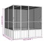 vidaXL Jaula pájaros acero galvanizado gris 213,5x217,5x211,5 cm vidaXL Jaula pájaros acero galvanizado gris 213,5x217,5x211,5 cm