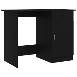 vidaXL Escritorio de madera contrachapada negro 100x50x76 cm