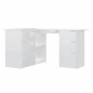 vidaXL Escritorio de esquina contrachapada blanco brillo 145x100x76 cm vidaXL Escritorio de esquina contrachapada blanco brillo 145x100x76 cm