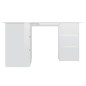 vidaXL Escritorio de esquina contrachapada blanco brillo 145x100x76 cm vidaXL Escritorio de esquina contrachapada blanco brillo 145x100x76 cm