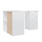 vidaXL Escritorio de esquina contrachapada blanco brillo 145x100x76 cm vidaXL Escritorio de esquina contrachapada blanco brillo 145x100x76 cm