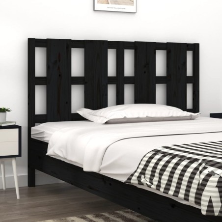 vidaXL Cabecero de cama madera maciza de pino negro 125,5x4x100 cm
