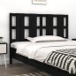 vidaXL Cabecero de cama madera maciza de pino negro 125,5x4x100 cm vidaXL Cabecero de cama madera maciza de pino negro 125,5x4x100 cm