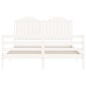 vidaXL Estructura de cama con cabecero madera maciza blanco 160x200 cm