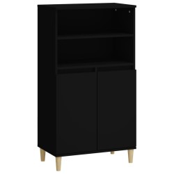 vidaXL Aparador alto madera contrachapada negro 60x36x110 cm