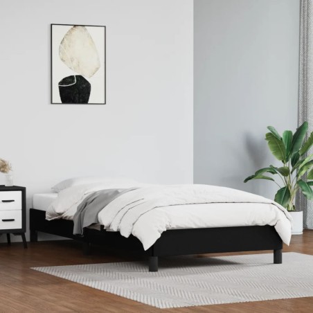 vidaXL Estructura de cama de cuero sintético negro 100x200 cm