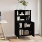vidaXL Aparador alto madera contrachapada negro 60x36x110 cm vidaXL Aparador alto madera contrachapada negro 60x36x110 cm