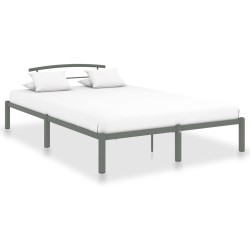 vidaXL Estructura de cama de metal gris 140x200 cm