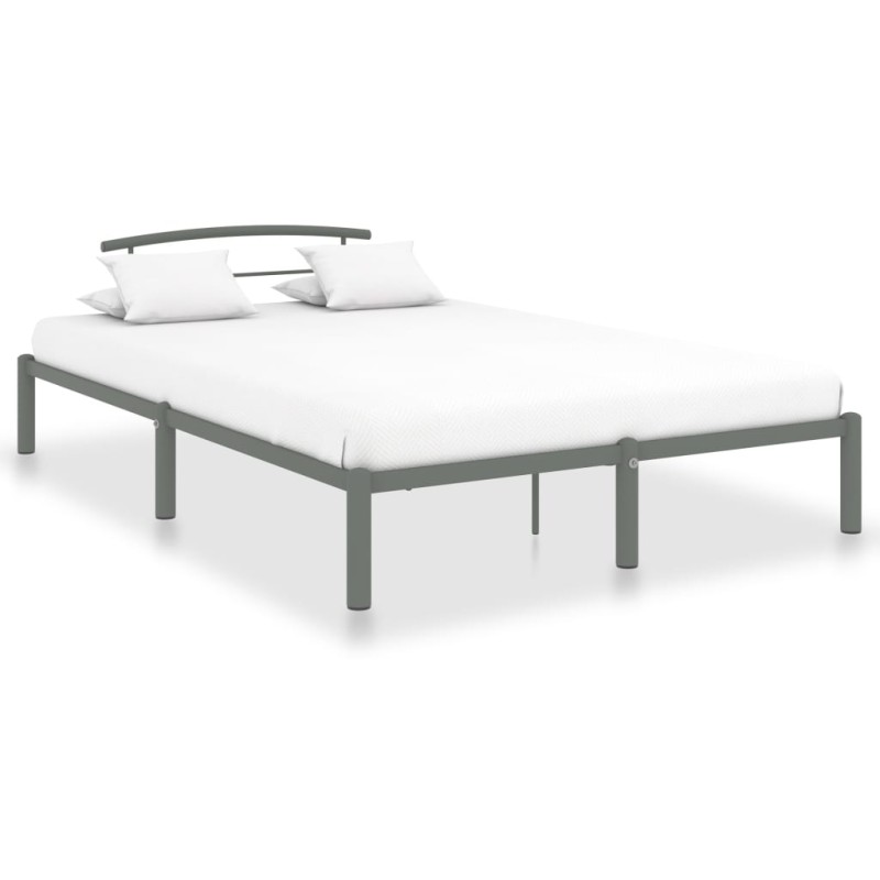 vidaXL Estructura de cama de metal gris 140x200 cm vidaXL Estructura de cama de metal gris 140x200 cm