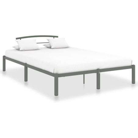 vidaXL Estructura de cama de metal gris 140x200 cm