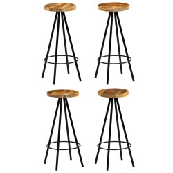 vidaXL Taburetes de cocina 4 unidades madera maciza de mango