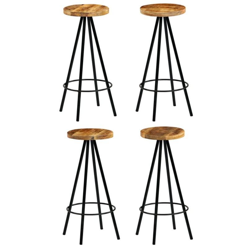 vidaXL Taburetes de cocina 4 unidades madera maciza de mango vidaXL Taburetes de cocina 4 unidades madera maciza de mango
