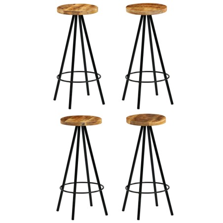 vidaXL Taburetes de cocina 4 unidades madera maciza de mango