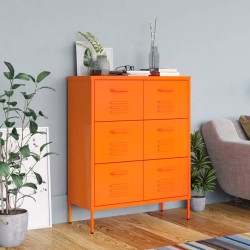 vidaXL Armario de almacenamiento acero naranja 80x35x101,5 cm
