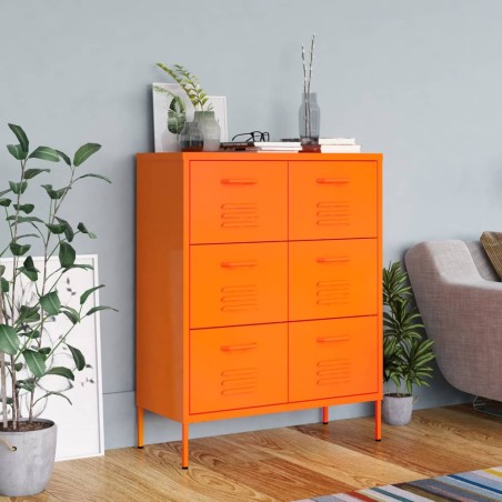 vidaXL Armario de almacenamiento acero naranja 80x35x101,5 cm