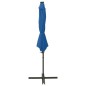 vidaXL Sombrilla voladiza con poste y luces LED azul 300 cm vidaXL Sombrilla voladiza con poste y luces LED azul 300 cm