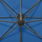 vidaXL Sombrilla voladiza con poste y luces LED azul 300 cm vidaXL Sombrilla voladiza con poste y luces LED azul 300 cm