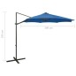 vidaXL Sombrilla voladiza con poste y luces LED azul 300 cm vidaXL Sombrilla voladiza con poste y luces LED azul 300 cm
