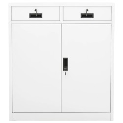 vidaXL Armario de oficina de acero blanco 90x40x102 cm