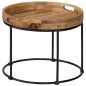 vidaXL Mesa de centro de madera maciza de mango y acero 50x40 cm vidaXL Mesa de centro de madera maciza de mango y acero 50x40 cm