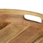 vidaXL Mesa de centro de madera maciza de mango y acero 50x40 cm vidaXL Mesa de centro de madera maciza de mango y acero 50x40 cm