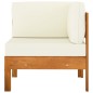 vidaXL Muebles de jardín 2 pzas cojines blanco crema madera de acacia vidaXL Muebles de jardín 2 pzas cojines blanco crema madera de acacia