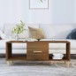 vidaXL Mesa de centro madera contrachapada roble marrón 102x50x40 cm vidaXL Mesa de centro madera contrachapada roble marrón 102x50x40 cm