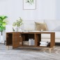 vidaXL Mesa de centro madera contrachapada roble marrón 102x50x40 cm vidaXL Mesa de centro madera contrachapada roble marrón 102x50x40 cm