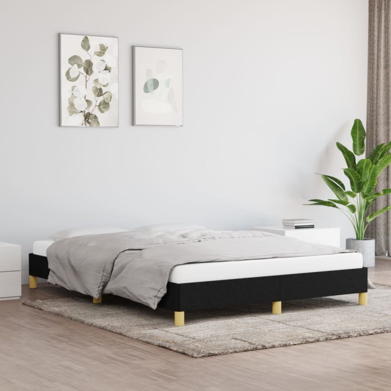 vidaXL Estructura de cama de tela negro 140x190 cm vidaXL Estructura de cama de tela negro 140x190 cm