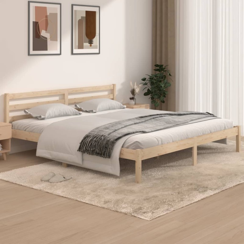 vidaXL Estructura de cama madera maciza de pino 180x200 cm