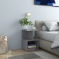 vidaXL Mesita de noche 2 uds contrachapada gris hormigón 35x35x55 cm