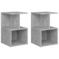 vidaXL Mesita de noche 2 uds contrachapada gris hormigón 35x35x55 cm