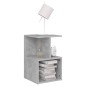 vidaXL Mesita de noche 2 uds contrachapada gris hormigón 35x35x55 cm