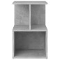 vidaXL Mesita de noche 2 uds contrachapada gris hormigón 35x35x55 cm