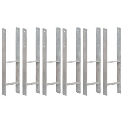 vidaXL Anclajes de valla 6 uds acero galvanizado plateado 14x6x60 cm
