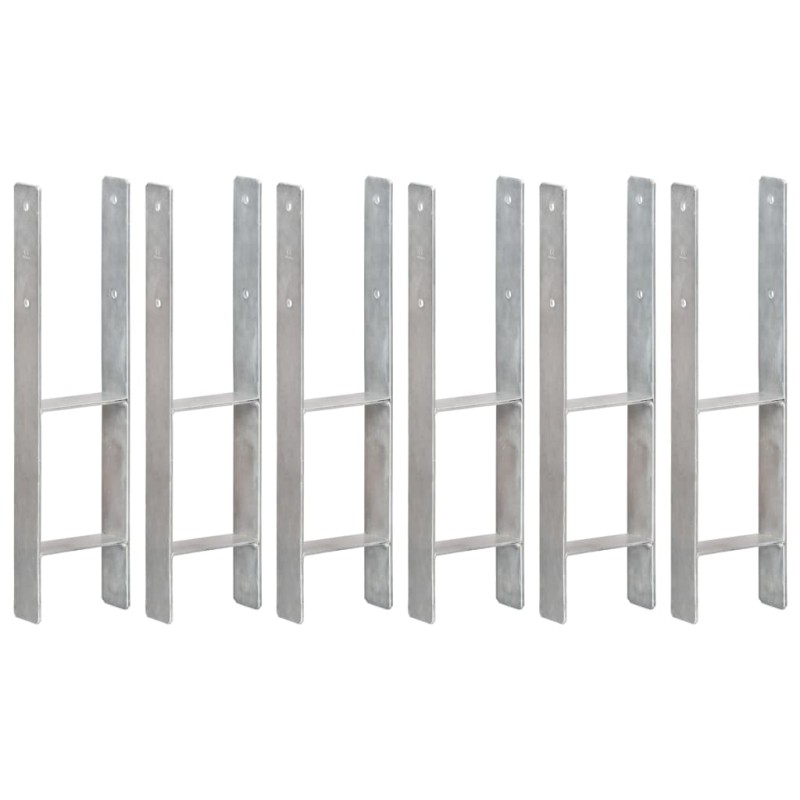 vidaXL Anclajes de valla 6 uds acero galvanizado plateado 14x6x60 cm vidaXL Anclajes de valla 6 uds acero galvanizado plateado 14x6x60 cm