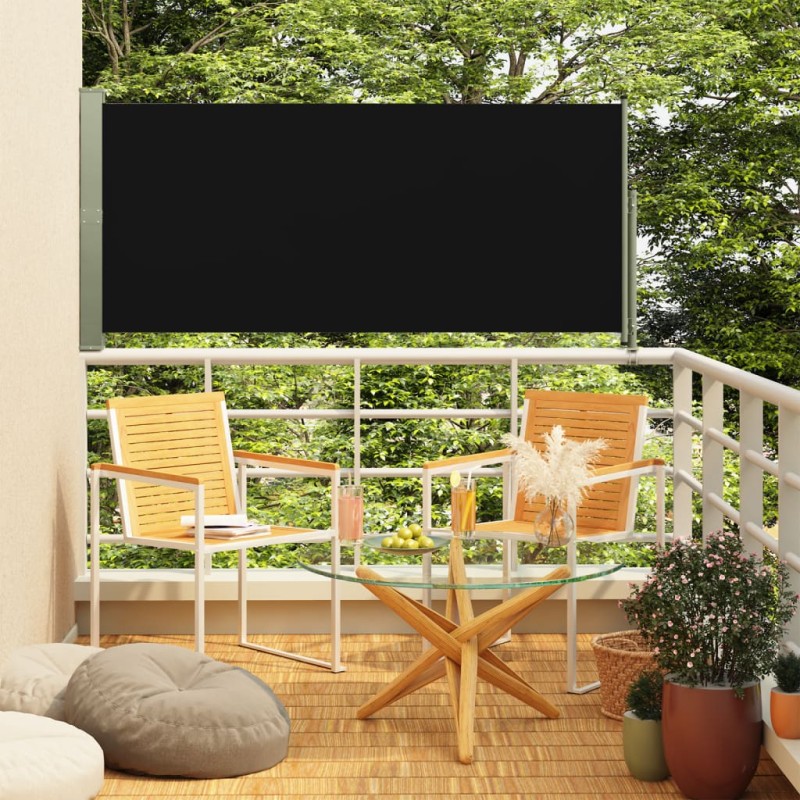 vidaXL Toldo lateral retráctil de jardín negro160x300 cm vidaXL Toldo lateral retráctil de jardín negro160x300 cm