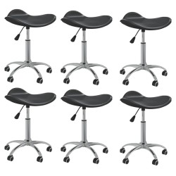 vidaXL Sillas de comedor giratorias 6 unidades cuero sintético negro