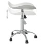 vidaXL Silla de comedor giratoria cuero sintético blanco
