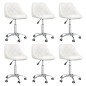 vidaXL Sillas de comedor giratorias 6 uds cuero sintético blanco