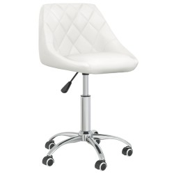 vidaXL Sillas de comedor giratorias 6 uds cuero sintético blanco