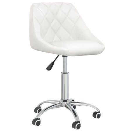 vidaXL Sillas de comedor giratorias 6 uds cuero sintético blanco