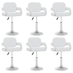 vidaXL Sillas de comedor giratorias 6 uds de cuero sintético blanco